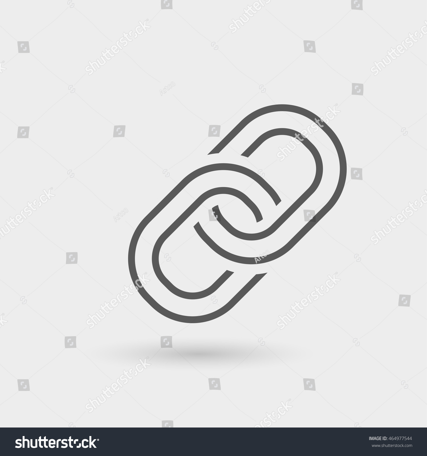 Link Icon Isolated Gray Color Shadow Stock Vector 464977544 - Shutterstock