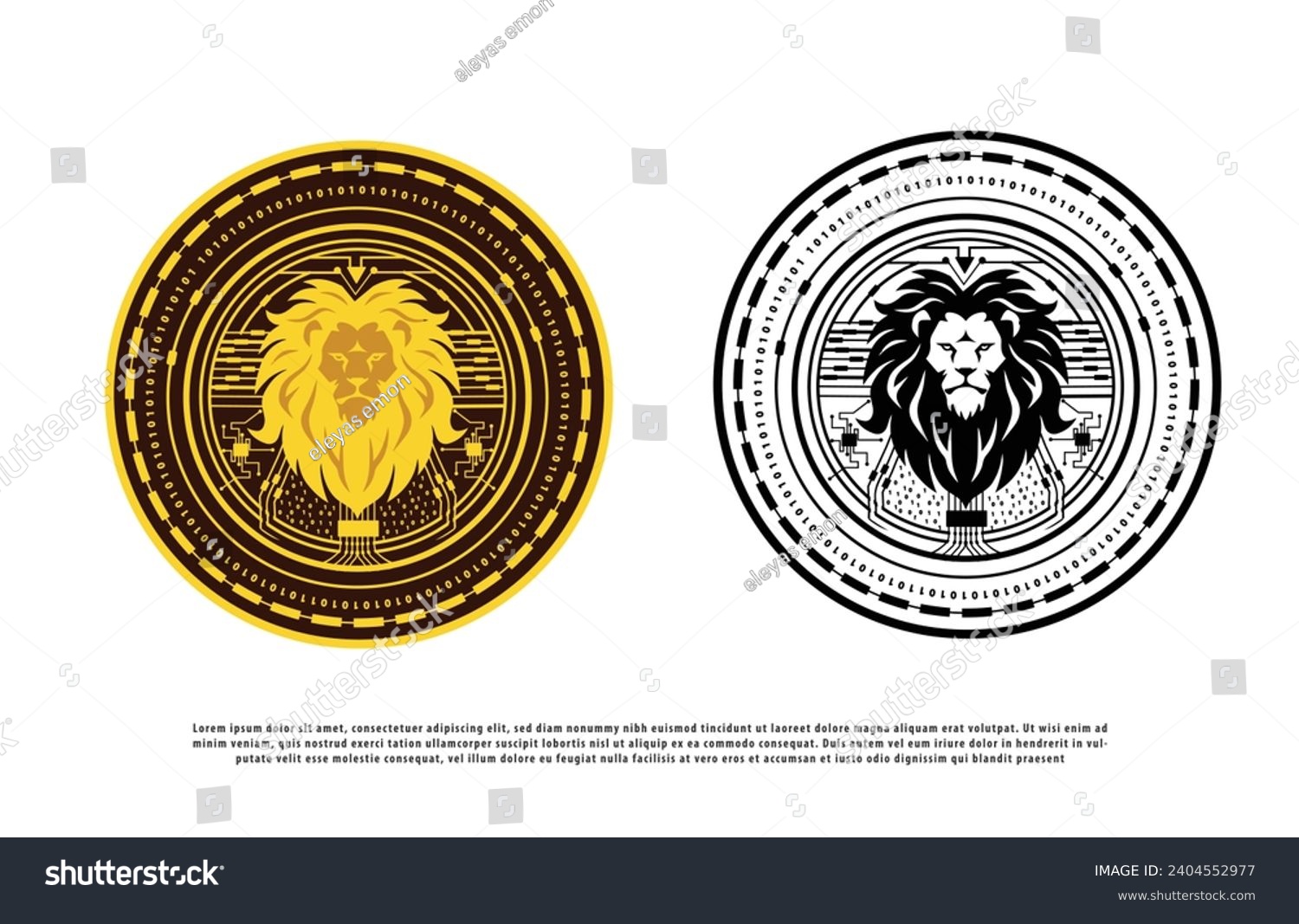 SVG of lion crypto coin design. creative lion crypto coin design. crypto coin design . crypto coin vector svg