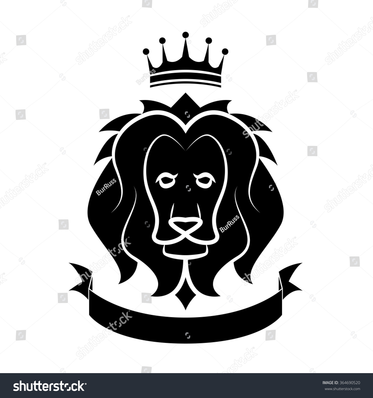 Lion Emblem Stock Vector Illustration 364690520 : Shutterstock