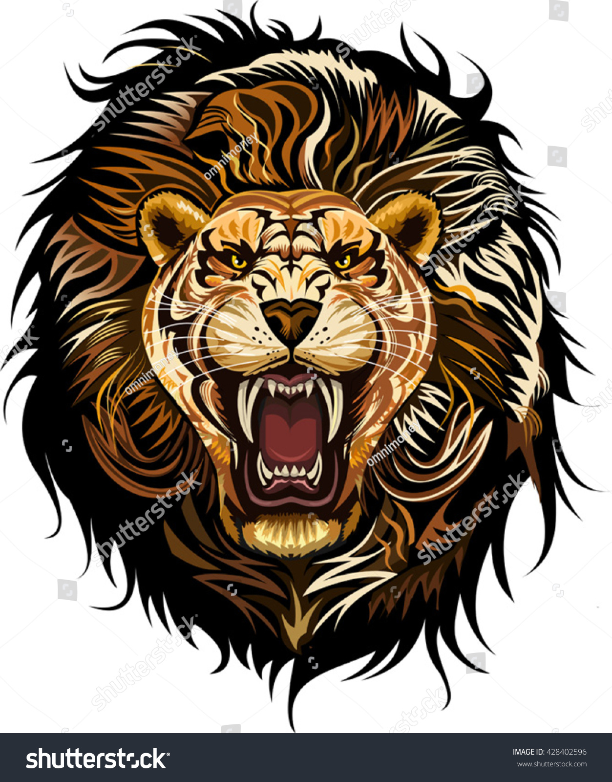 Lion Face Stock Vector 428402596 - Shutterstock