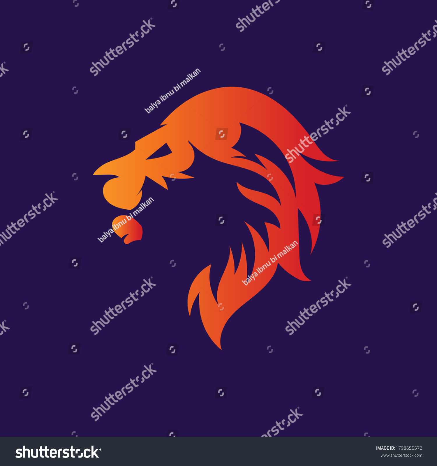 Lion Fire Logo Template Vector Eps Stock Vector (Royalty Free) 1798655572