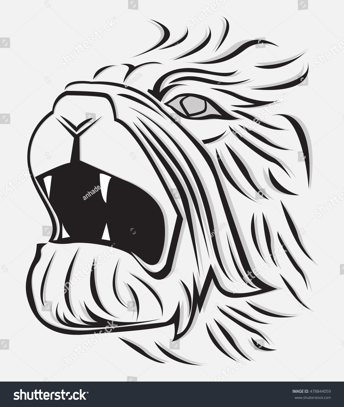 Lion Head Stock Vector 478844059 : Shutterstock