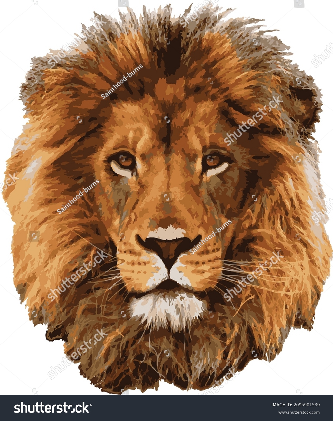 Lion Head Art Vector Illustration Stock Vector (Royalty Free