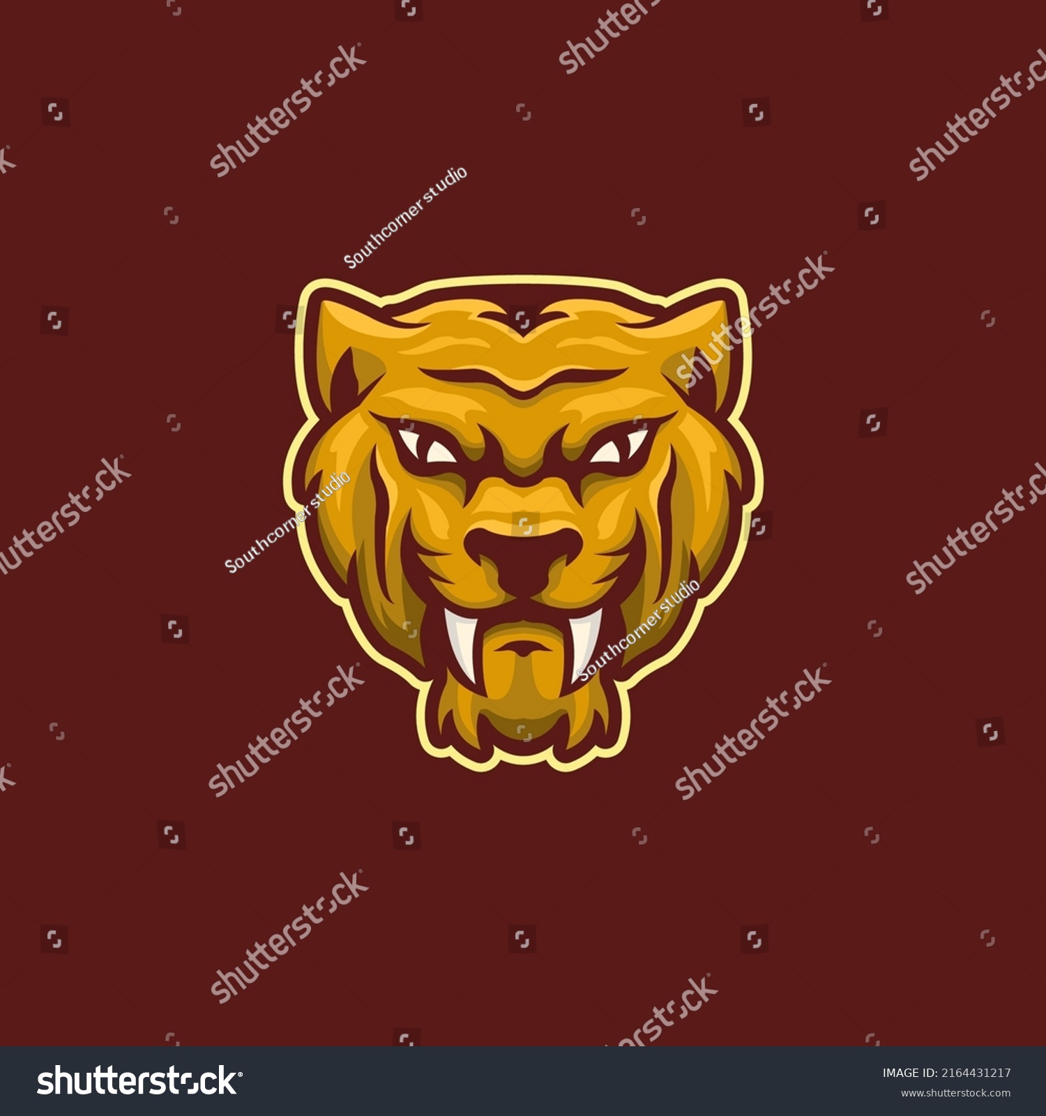 Lion Head Cartoon Premium Mascot Logo Stock Vector Royalty Free