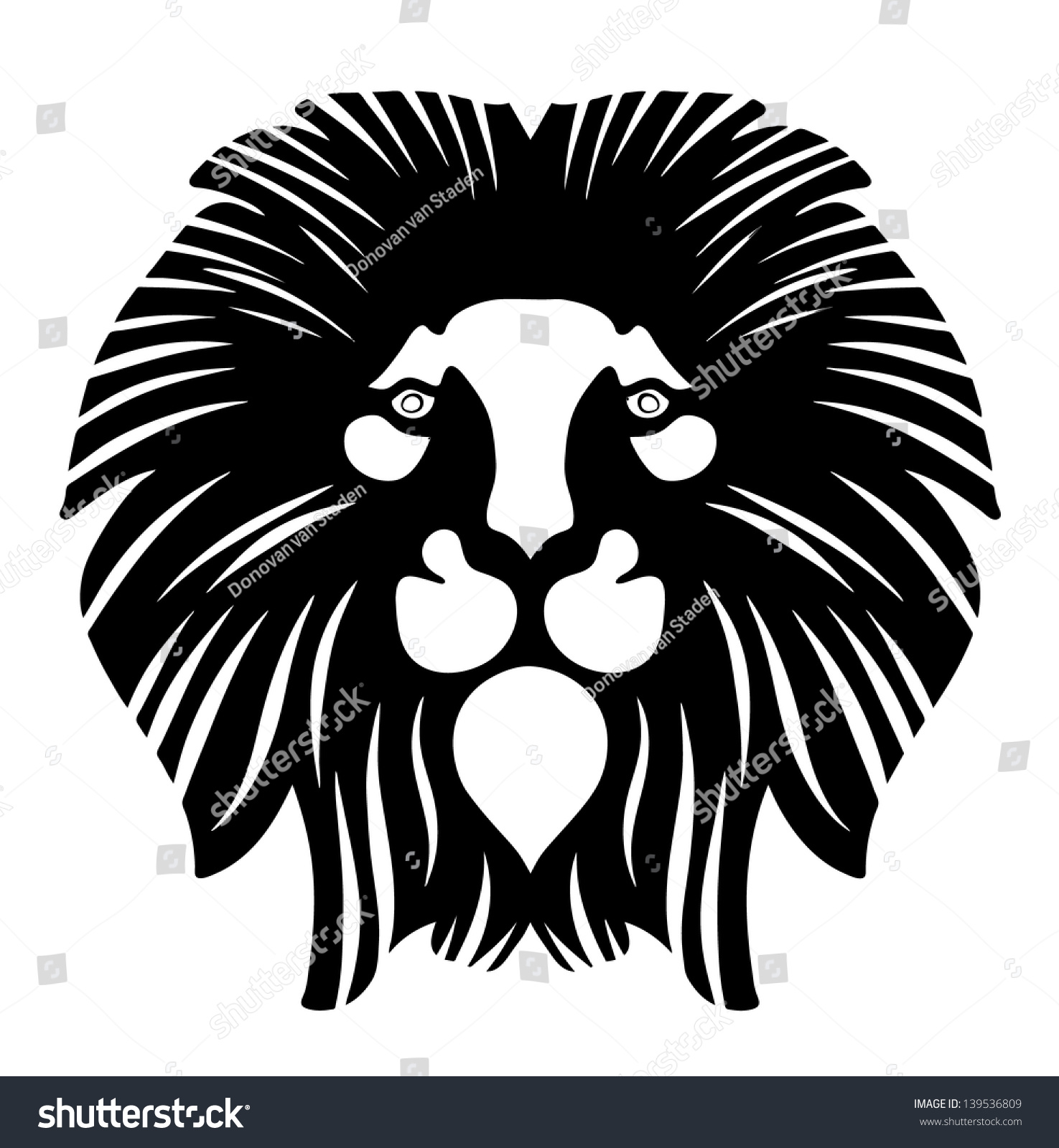 Lion Head Emblem Stock Vector Illustration 139536809 : Shutterstock