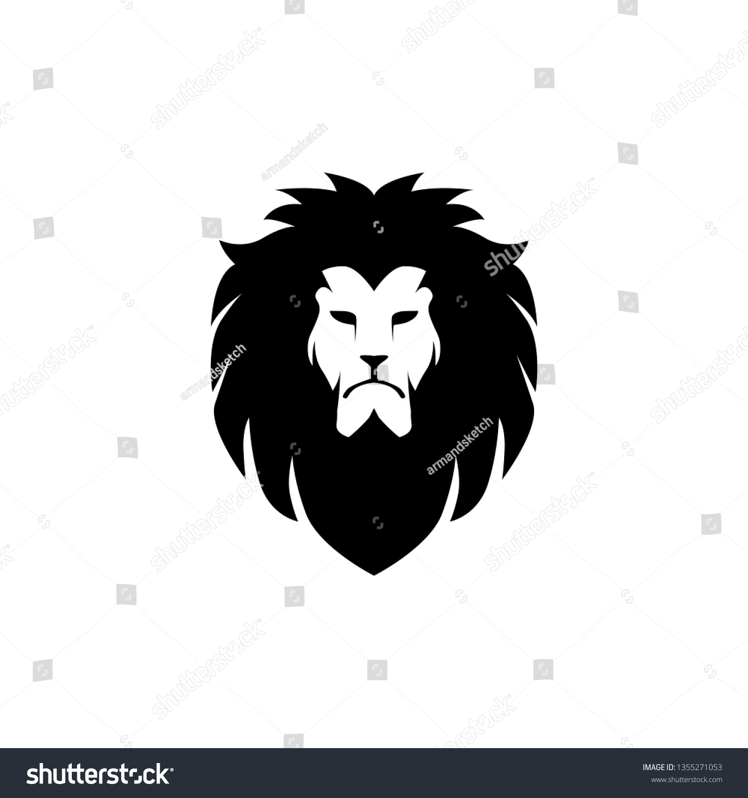 Lion Head Icon Symbol Logo Design Stock Vector (Royalty Free ...