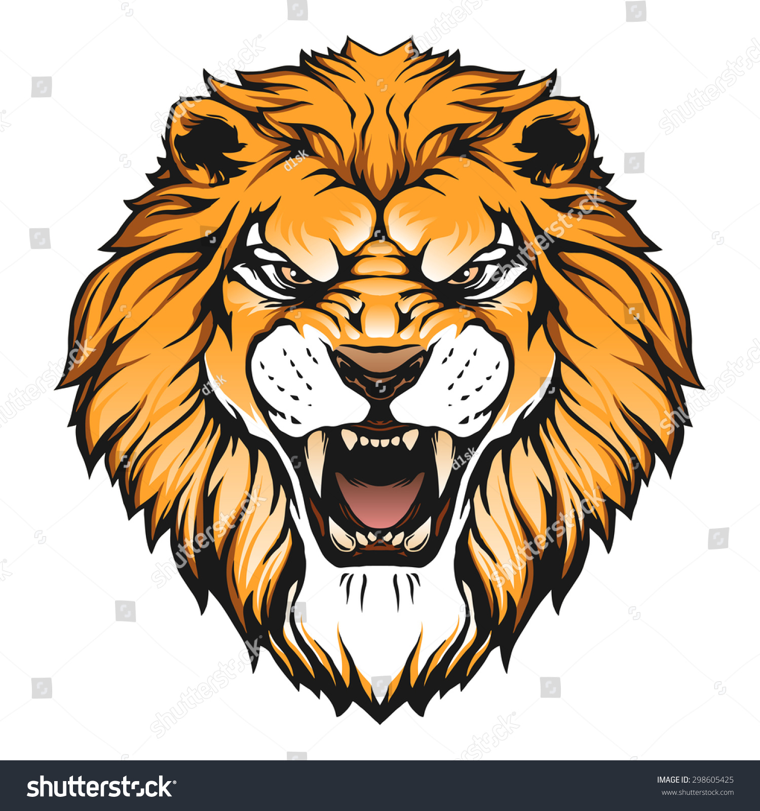 ライオンの頭のイラスト のベクター画像素材 ロイヤリティフリー