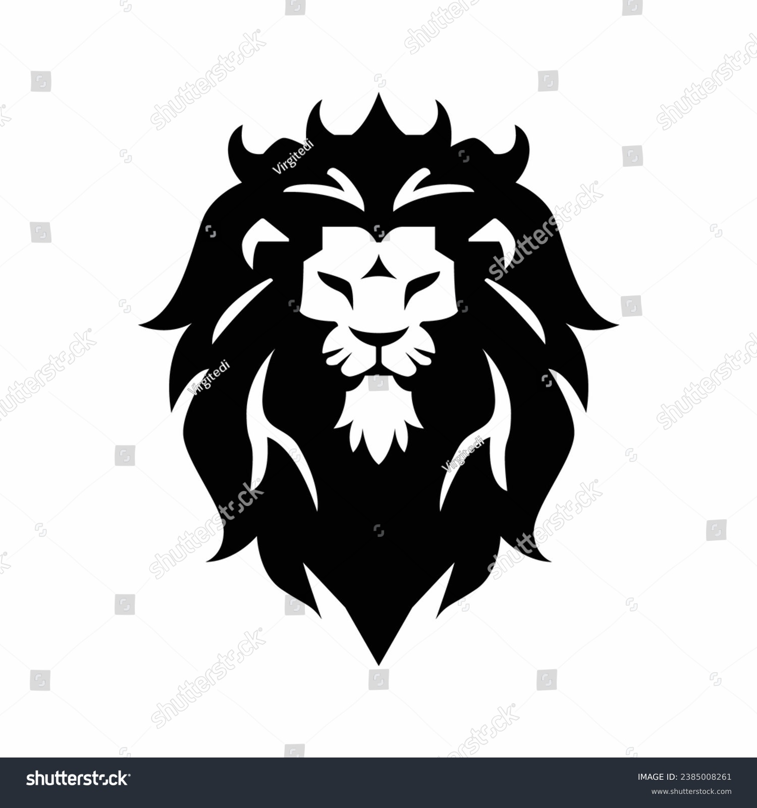 SVG of Lion head line art design svg