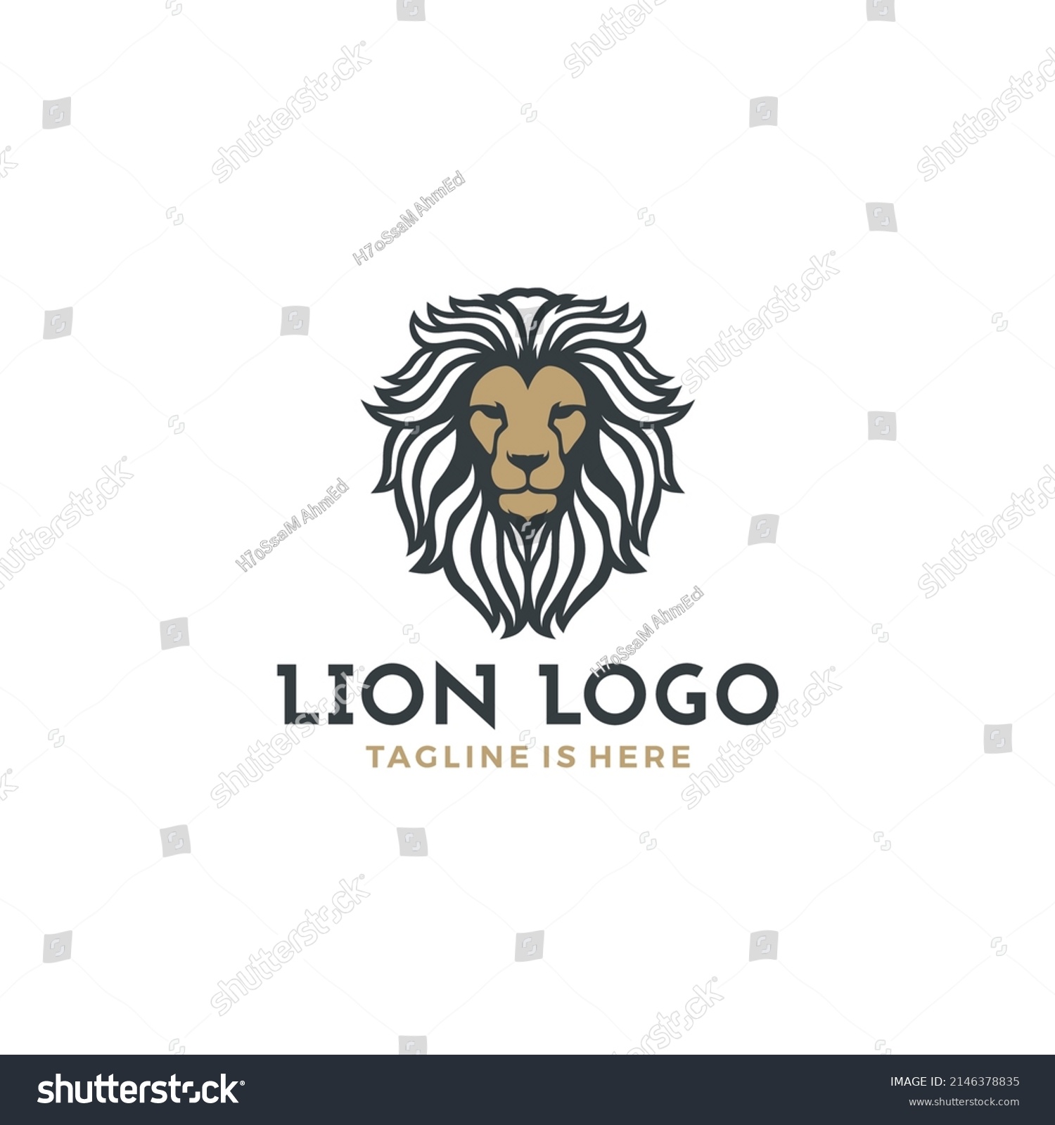 Lion Head Logo Design Lion King Stock Vector (Royalty Free) 2146378835 ...