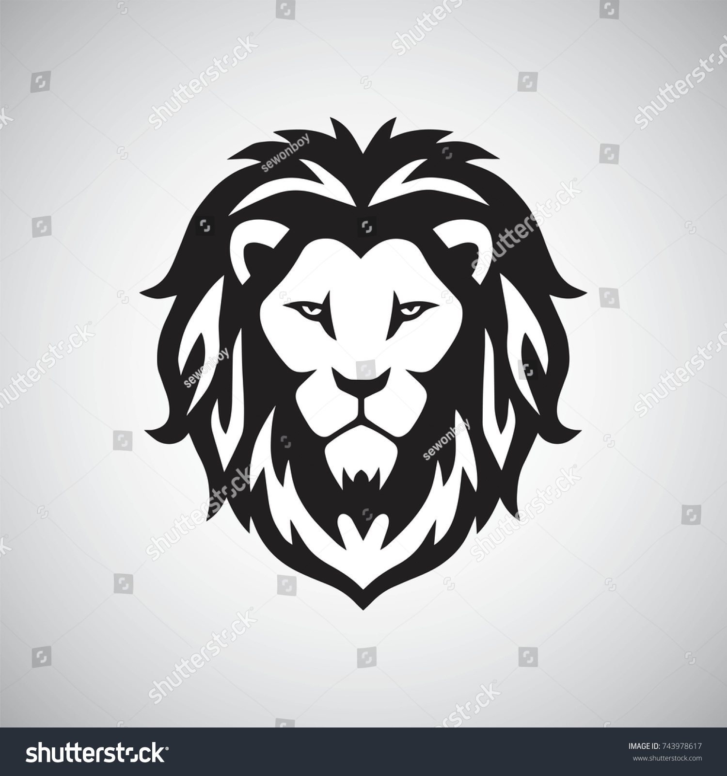 ライオンの頭のロゴベクター画像テンプレートイラストデザイン のベクター画像素材 ロイヤリティフリー