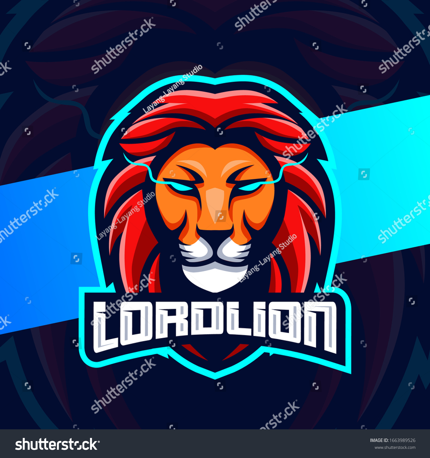 Lion Head Mascot Esport Logo Design Stock Vector Royalty Free Shutterstock