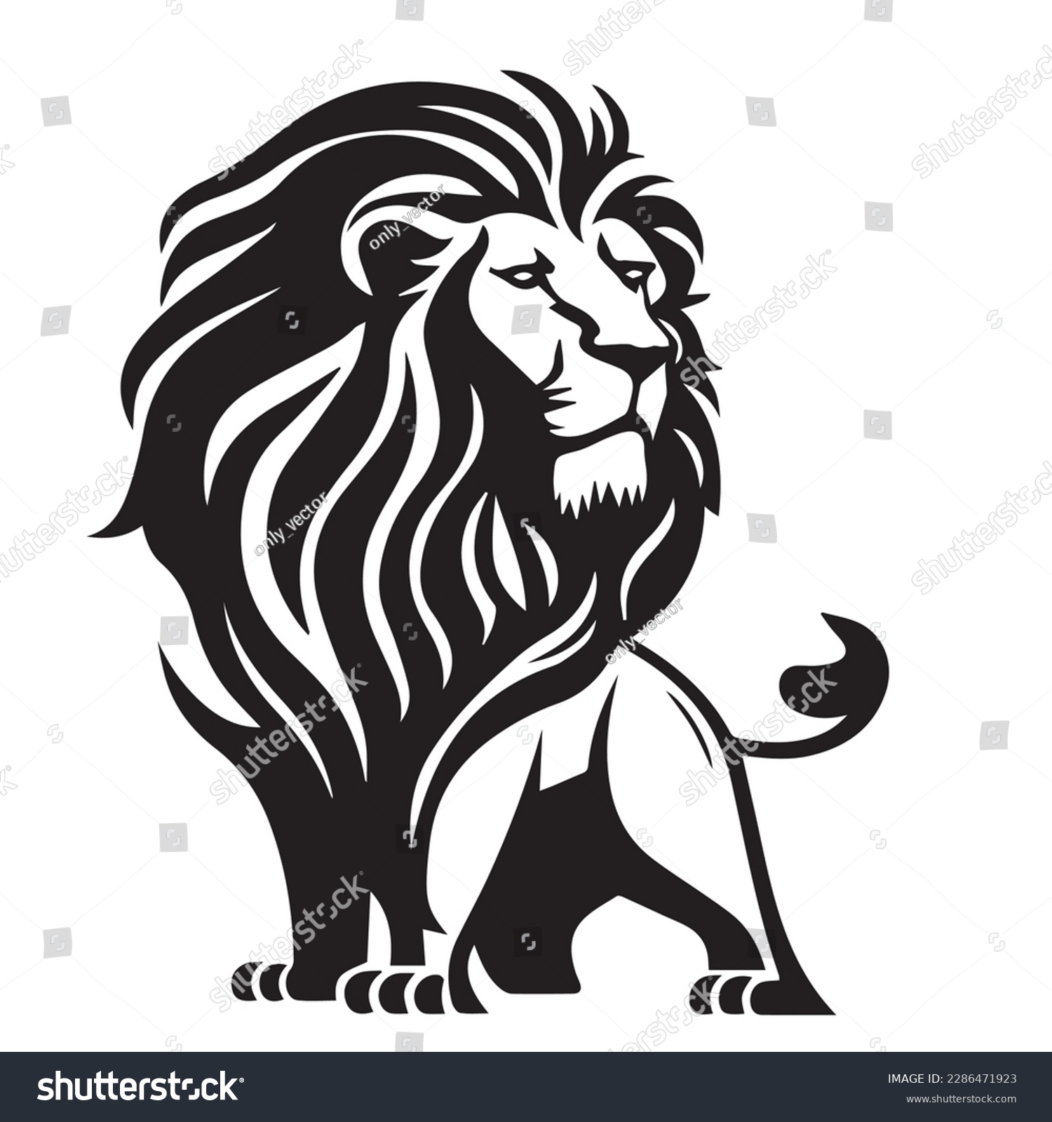 SVG of Lion head on a white background. Vector silhouette svg illustration. svg