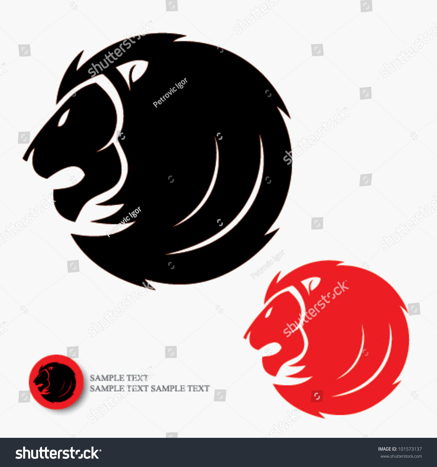 Lion Head Symbol Vector Illustration Stock Vector 101573137 Shutterstock