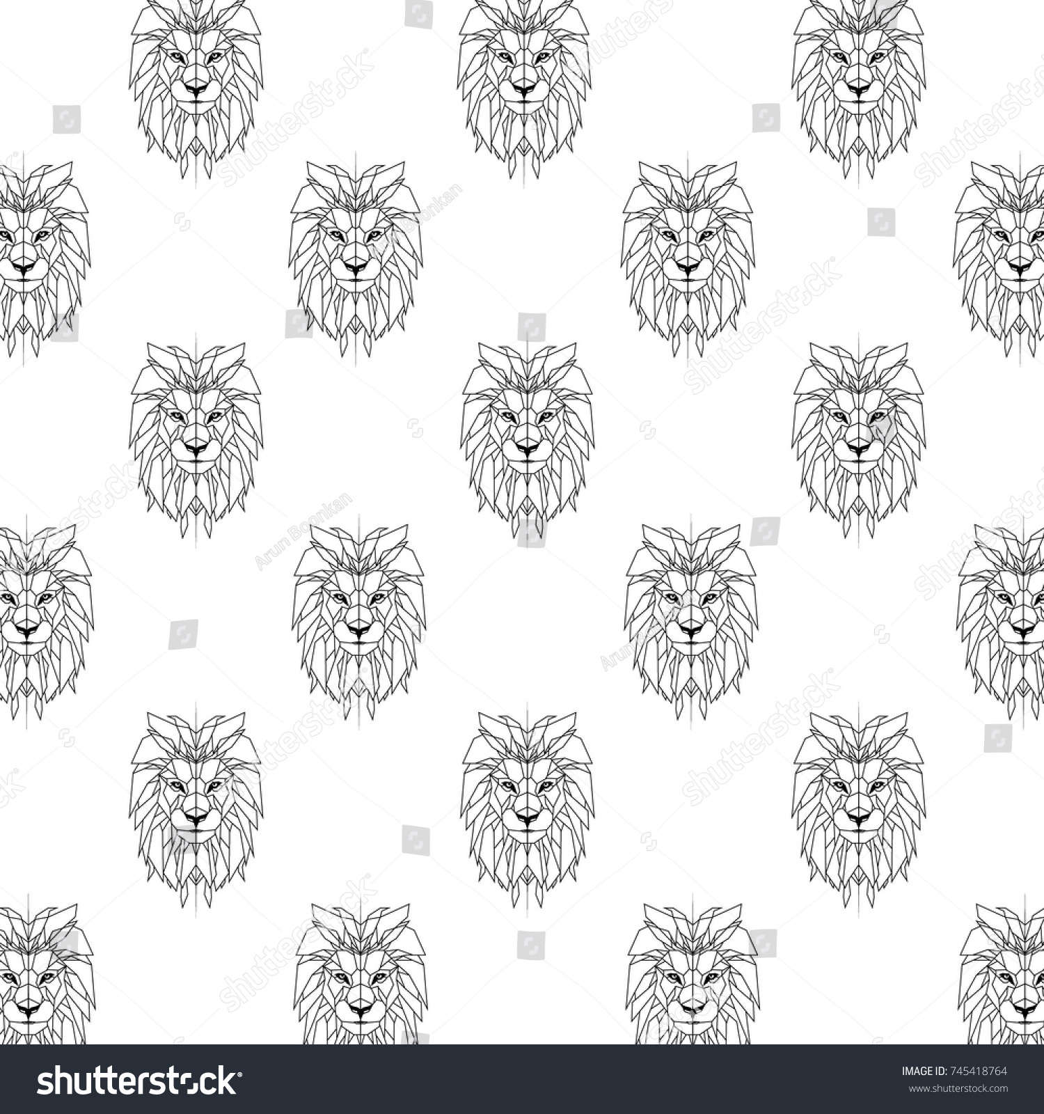 Lion Head Vector Illustration Stock Vector (Royalty Free) 745418764 ...