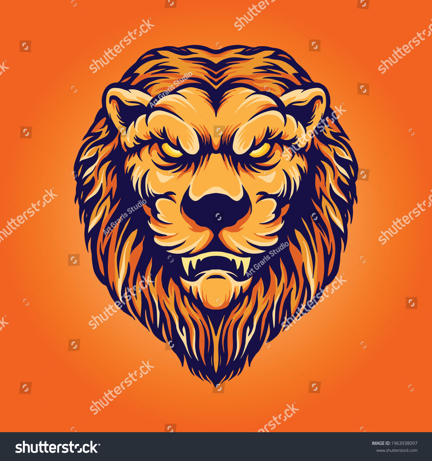 SVG of Lion Head Vintage Character illustrations for your work Logo, mascot merchandise t-shirt, stickers and Label designs, poster, greeting cards advertising business company or brands svg