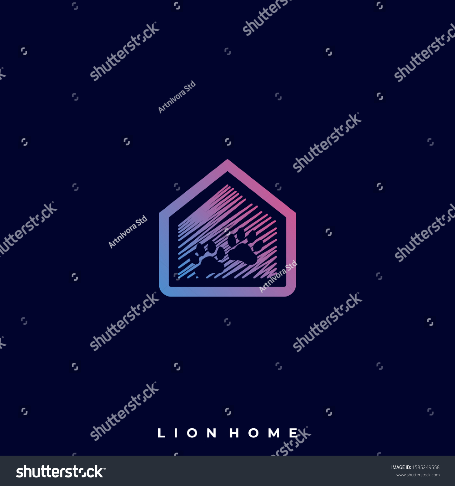 Lion Home Illustration Vector Template Suitable Stock Vector Royalty   Stock Vector Lion Home Illustration Vector Template Suitable For Creative Industry Multimedia Entertainment 1585249558 