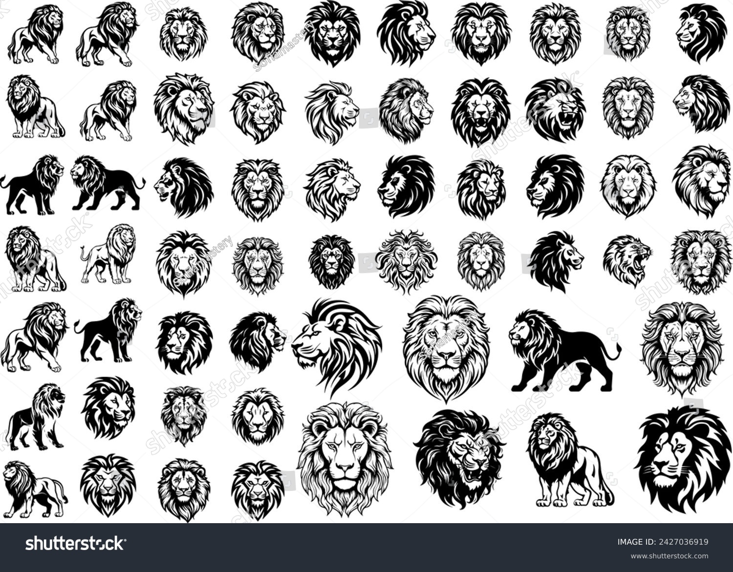 SVG of Lion king face head vector logo svg