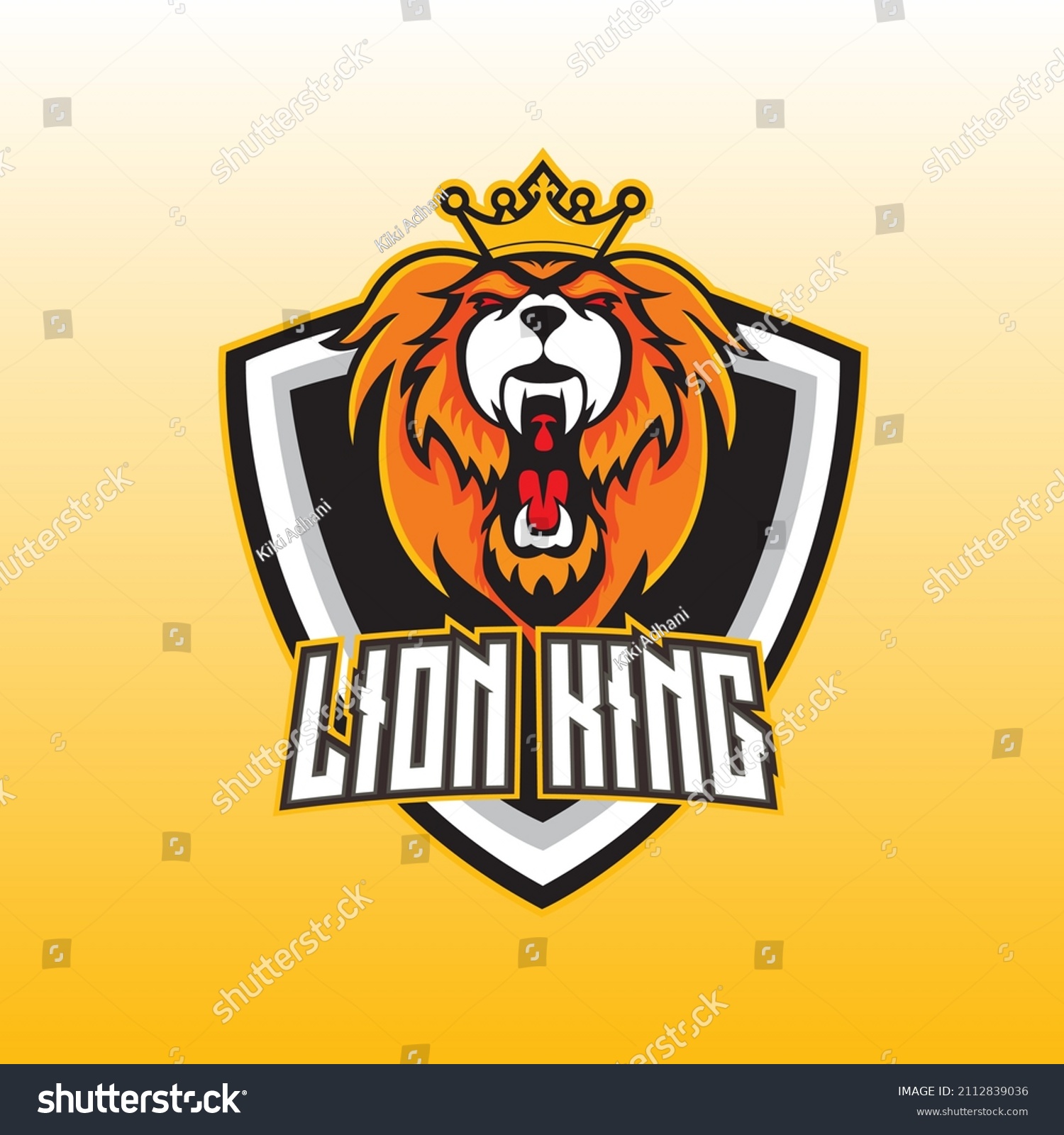 Lion King Logo Esports Mascot Stock Vector (Royalty Free) 2112839036 ...