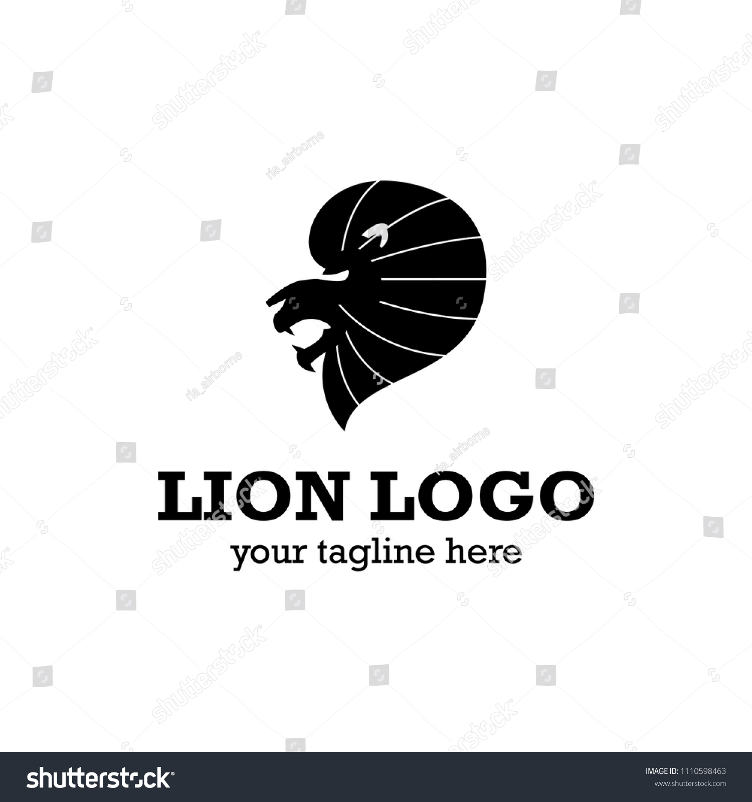 Lion King Jungle Logo Design Stock Vector Royalty Free