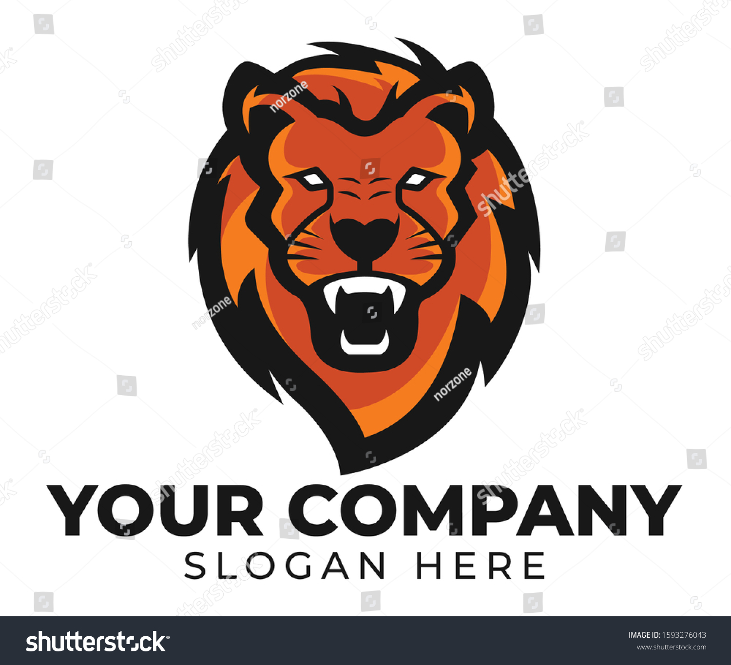 Lion King Orang Design Mascot Logo Stock Vector Royalty Free