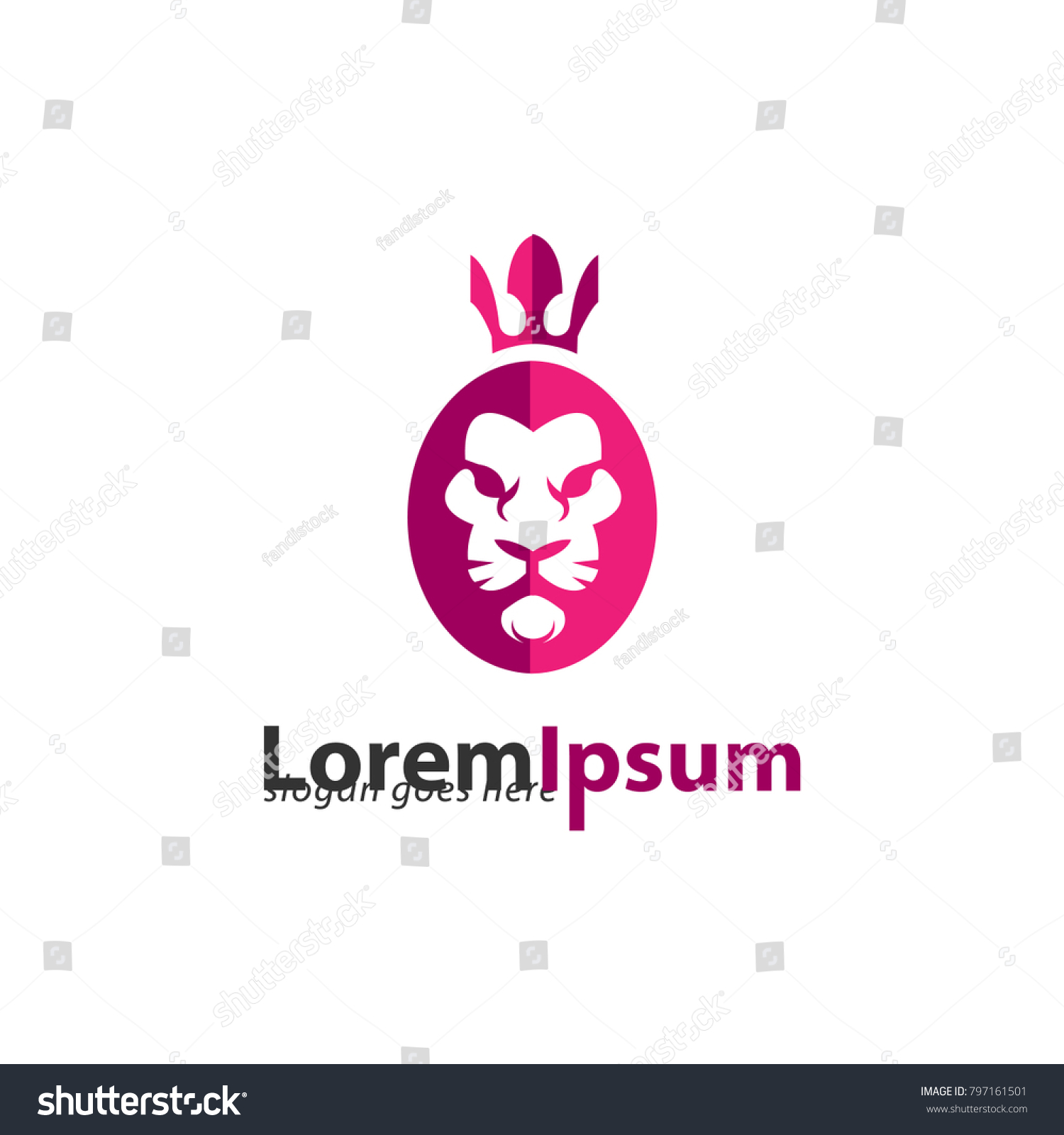 Lion King Crown Icon Logo Design Stock Vector Royalty Free 797161501 7300