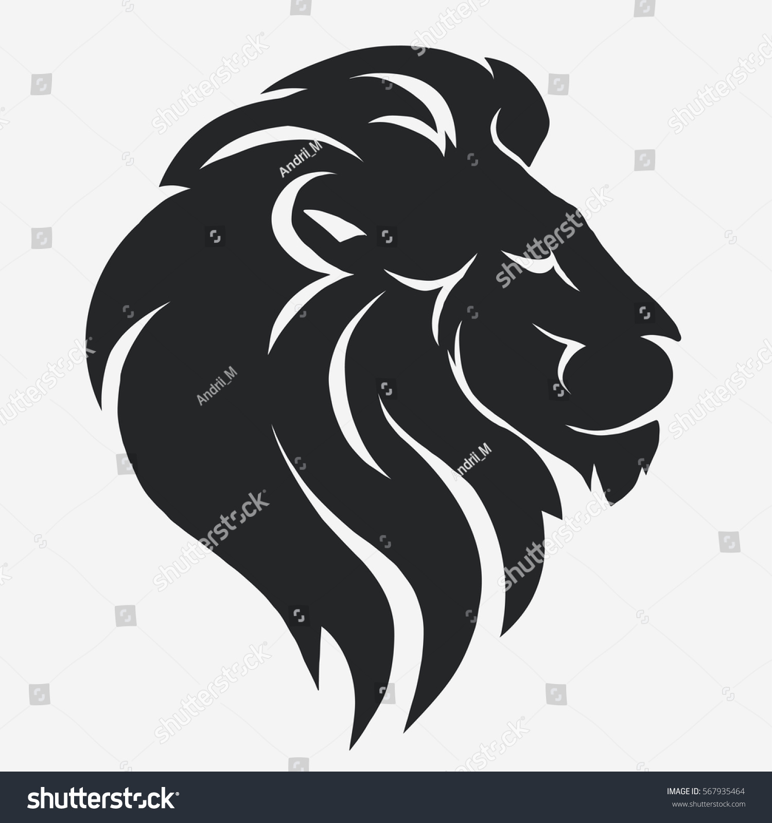 Download Lion Logo Black Mascot Head Wild Stock Vector 567935464 ...