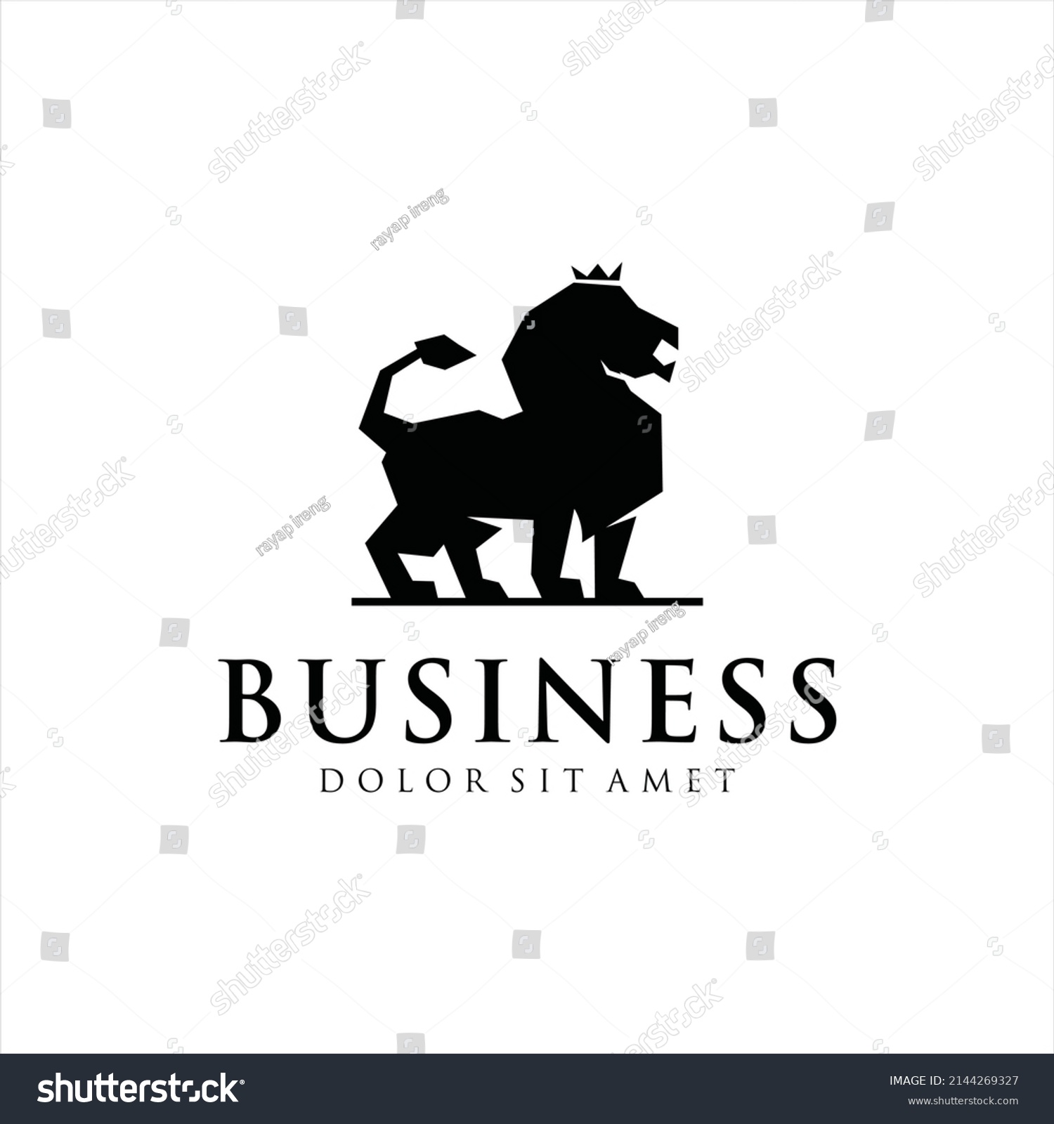 Lion Logo Brave Isolated Symbol Illustration Stock Vector (Royalty Free ...