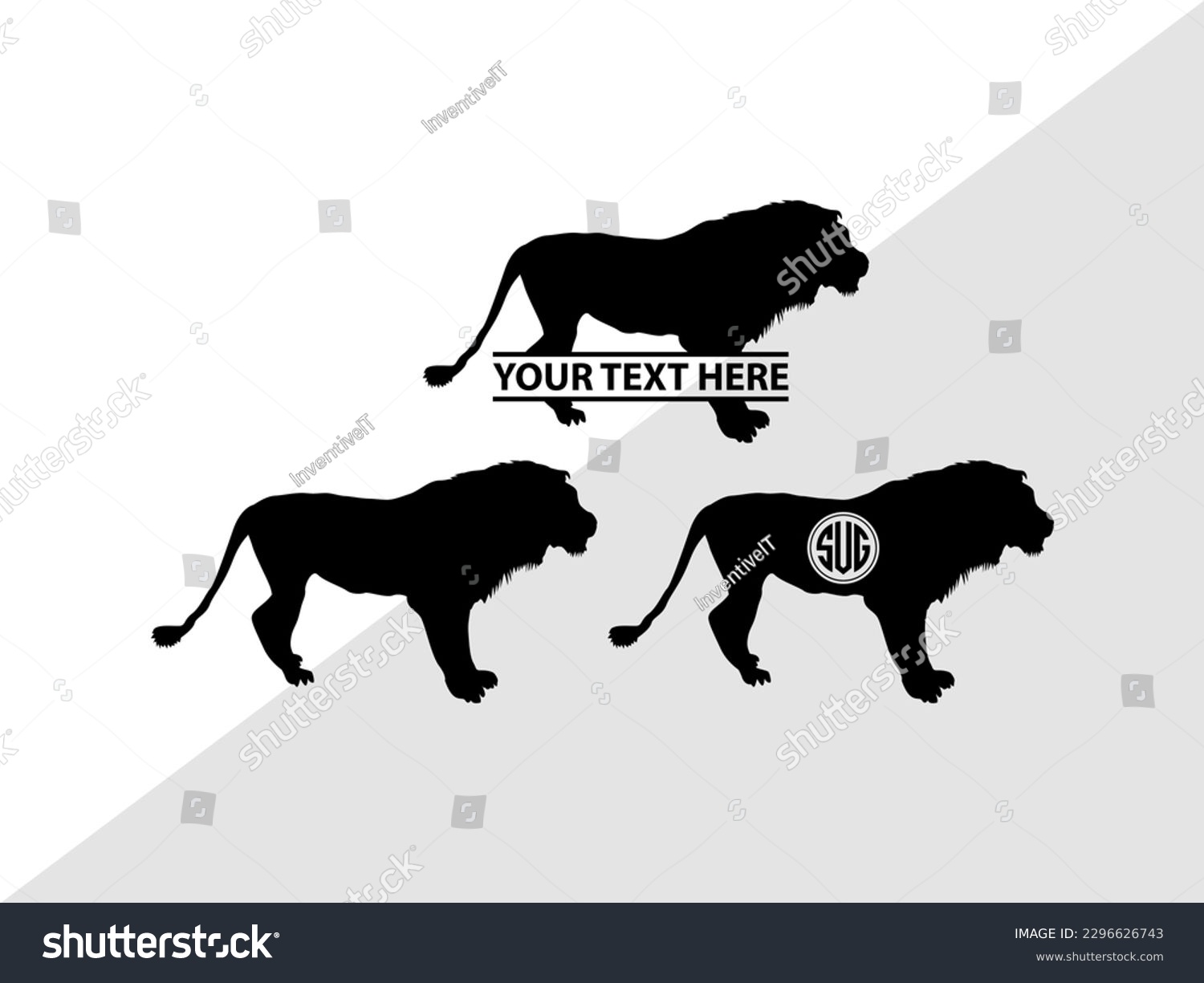 SVG of Lion Monogram Vector Illustration Silhouette svg