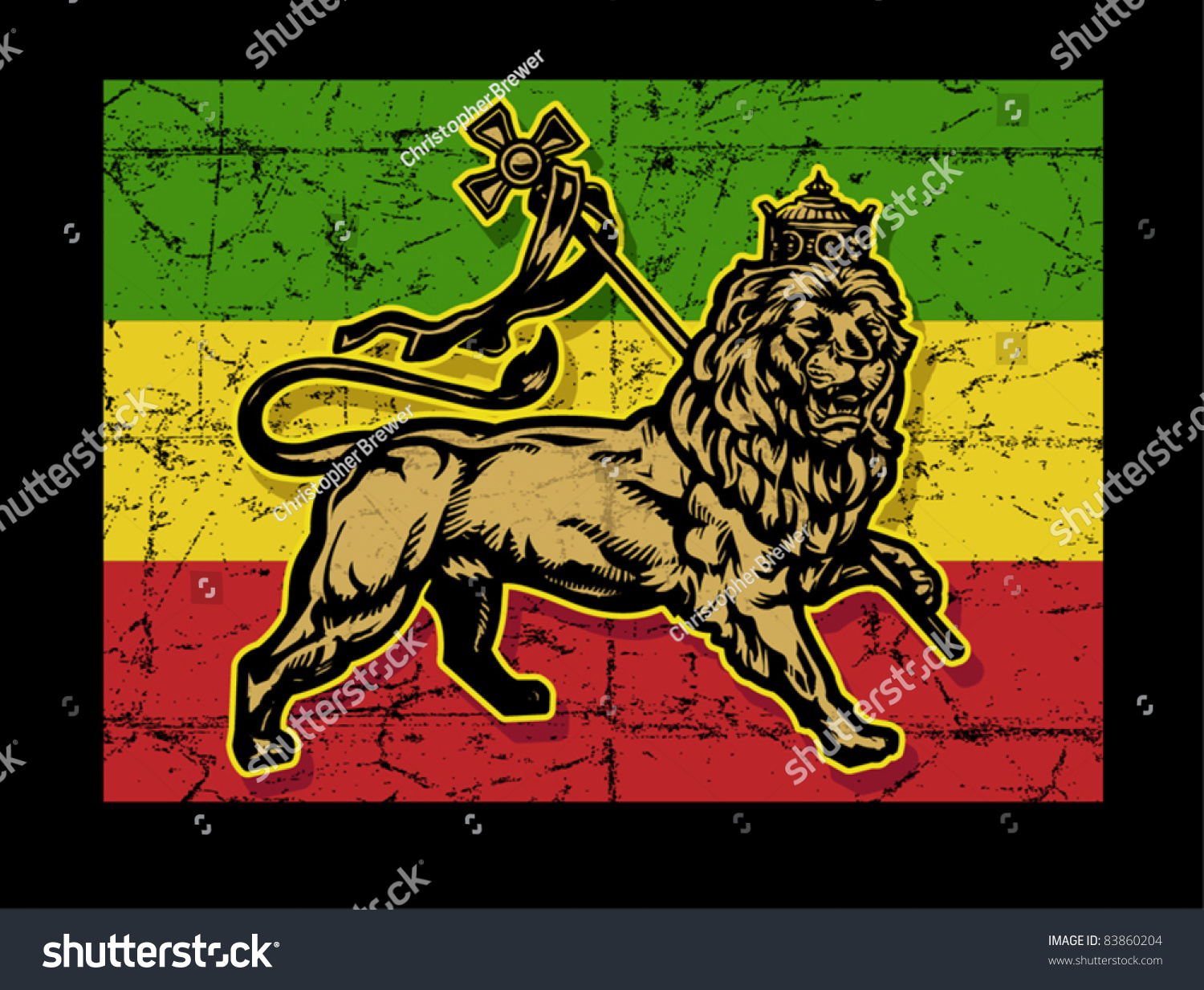 Lion Of Judah Flag Stock Vector Illustration 83860204 : Shutterstock