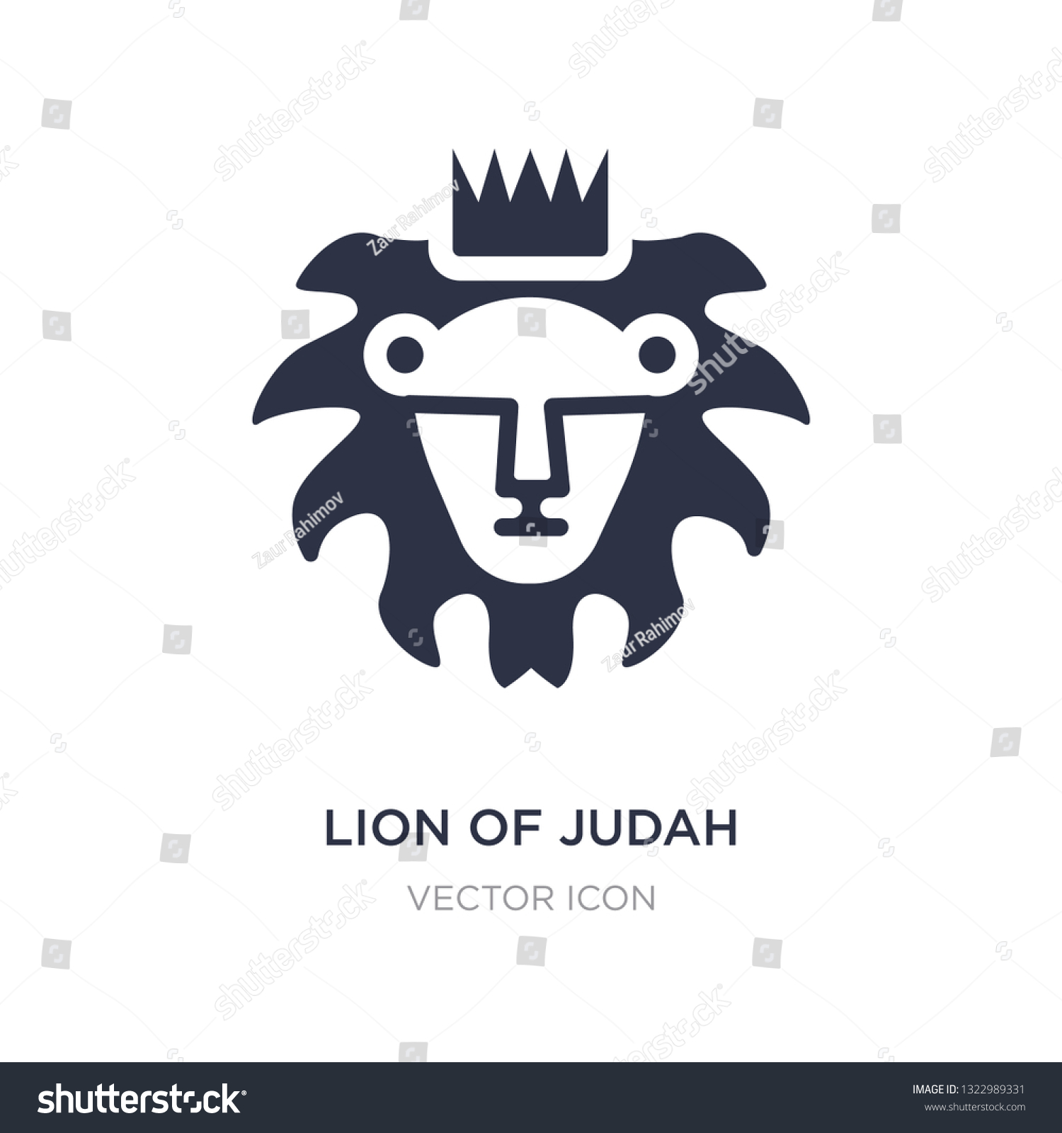 Lion Judah Icon On White Background Stock Vector (Royalty Free) 1322989331