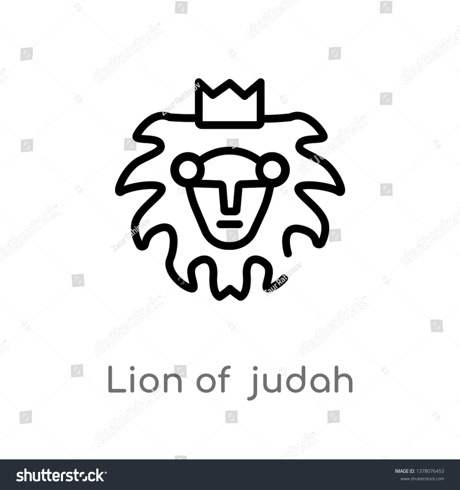 Lion Judah Vector Line Icon Simple Stock Vector (Royalty Free) 1378076453