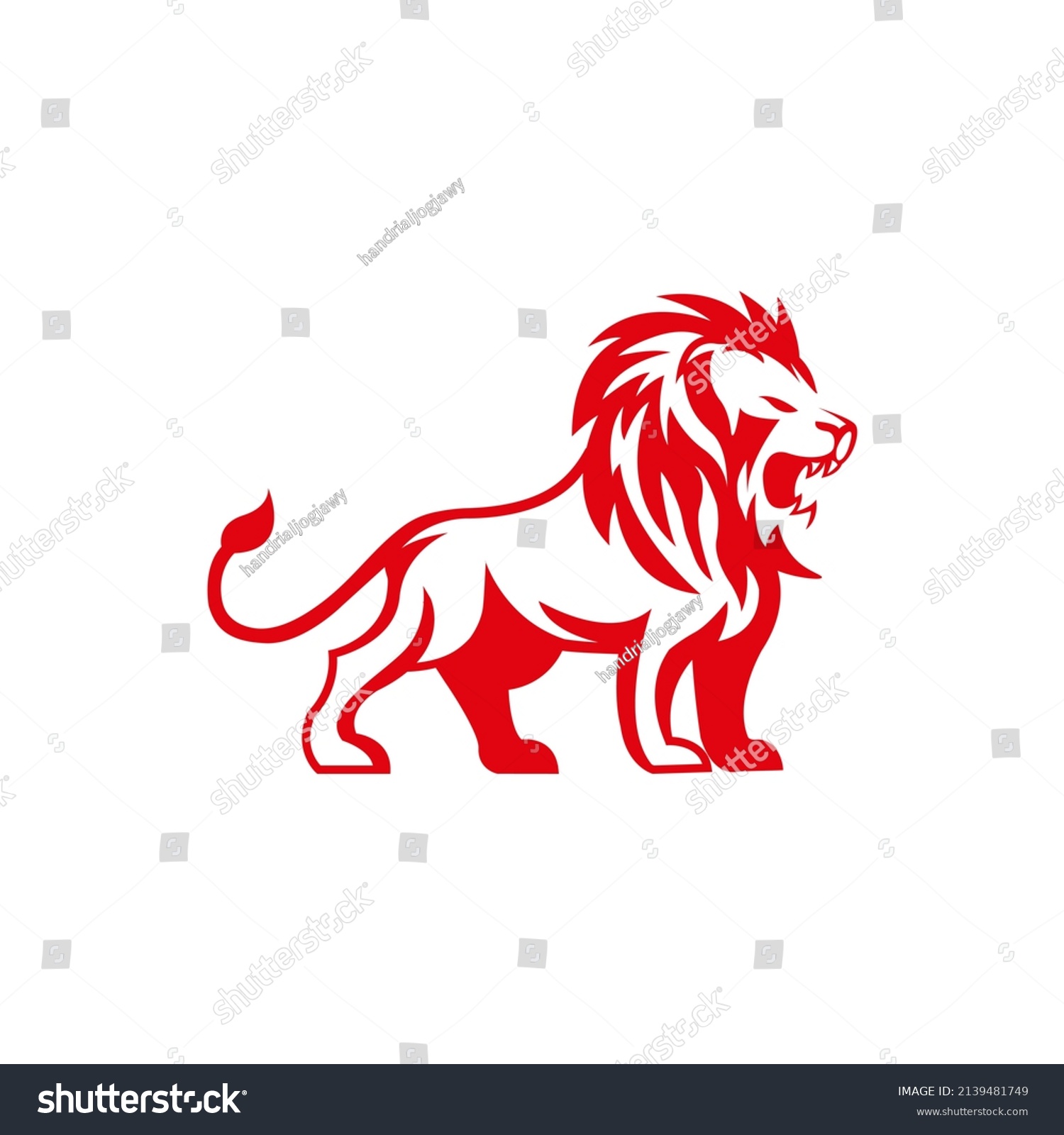 Lion Red King Logo Design Stock Vector (Royalty Free) 2139481749 ...