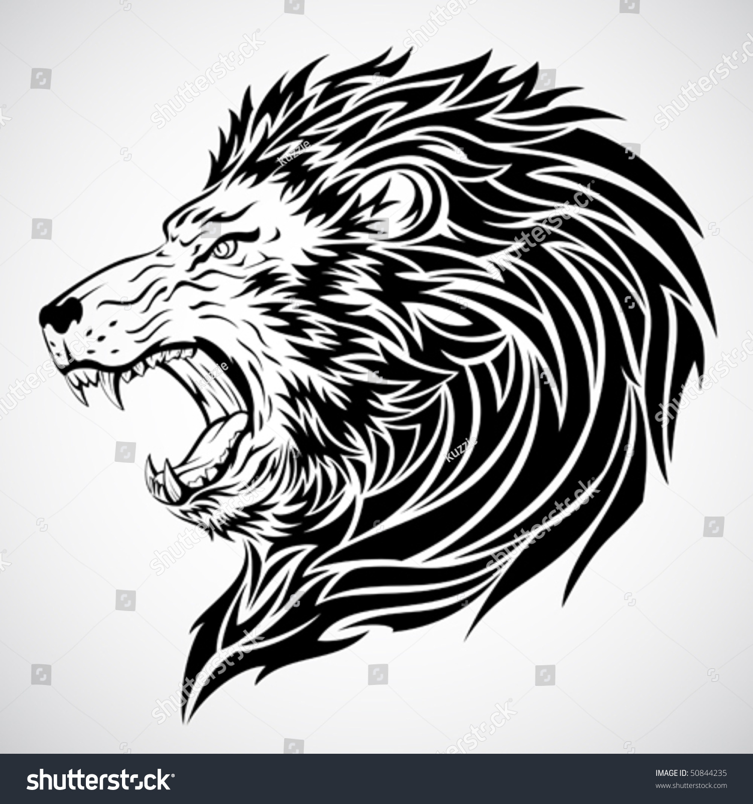 Lion Roar Tattoo Stock Vector 50844235 - Shutterstock