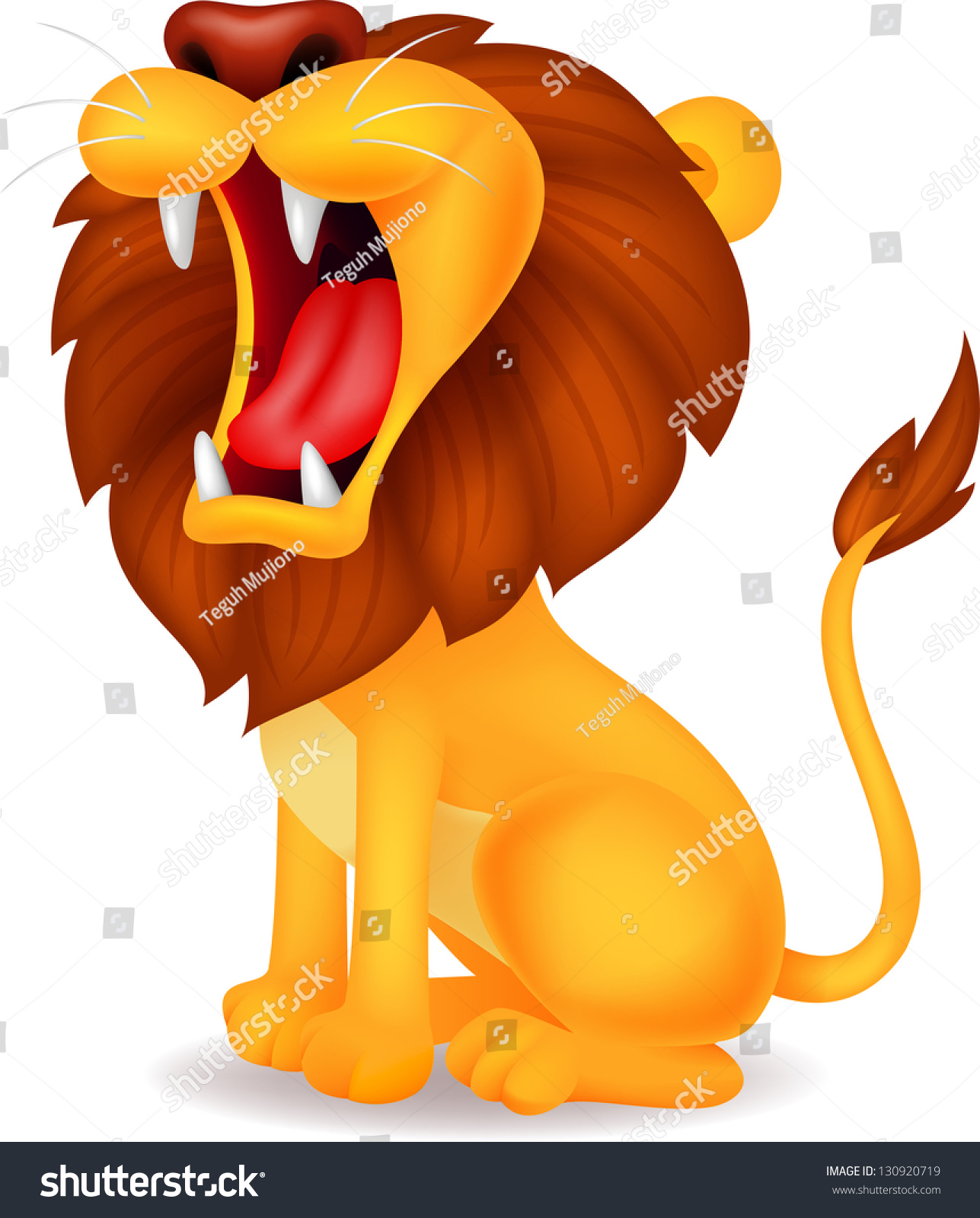 Lion Roaring Stock Vector Illustration 130920719 : Shutterstock