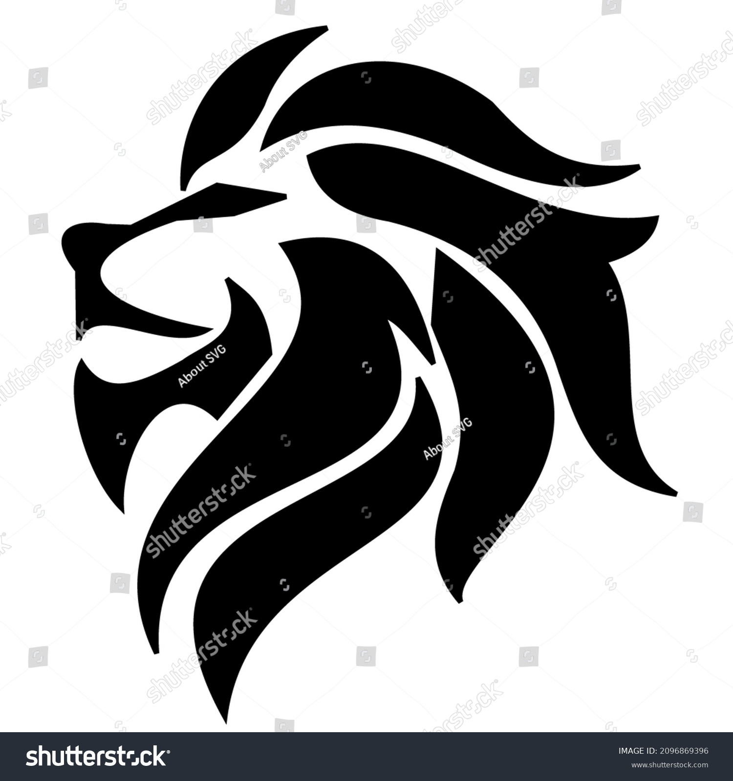 SVG of Lion vector illustration outline. Coloring book with animal. white background. ready for print or cutting using EPS or convert to SVG format svg