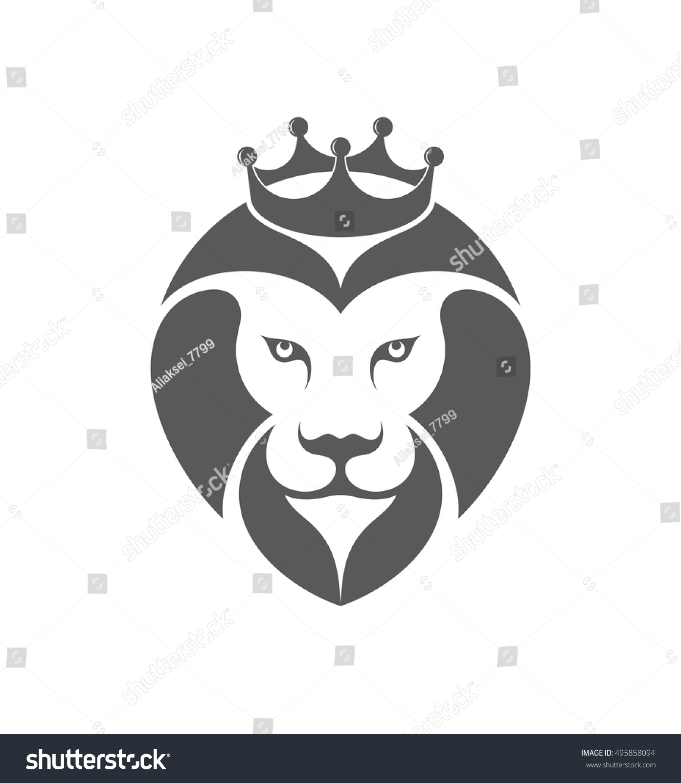 Lion With Crown. Logo. Vector Illustration - 495858094 : Shutterstock