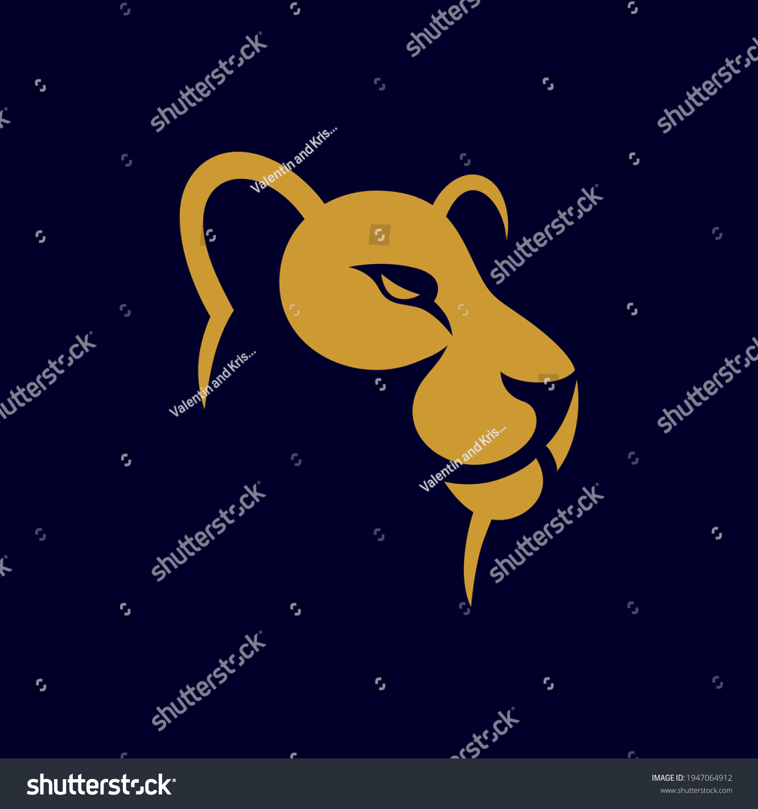 Lioness Logo Design Vector Illustration Stock Vector (Royalty Free ...