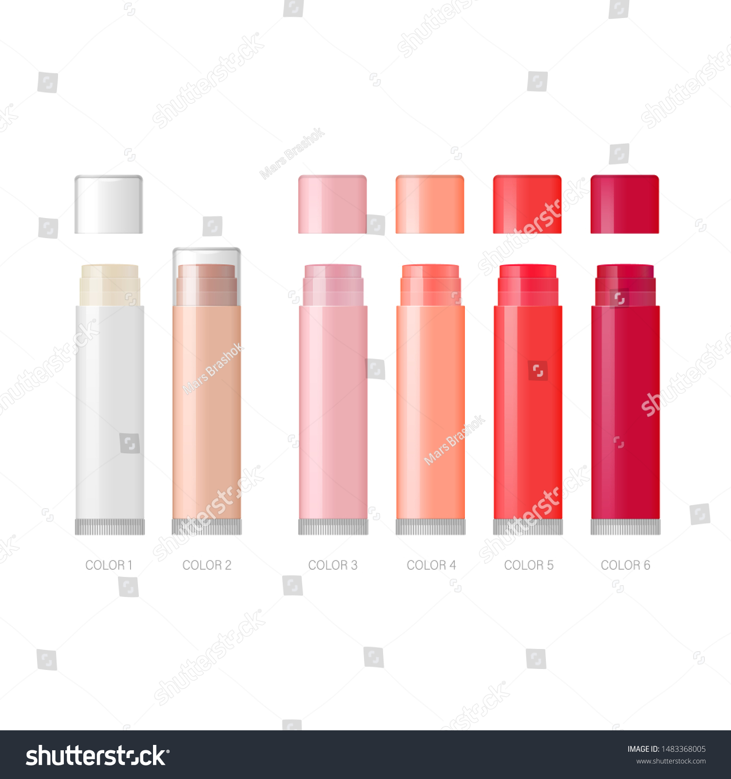 Download Lip Balm Packaging Template Vector Lipstick Stock Vector Royalty Free 1483368005