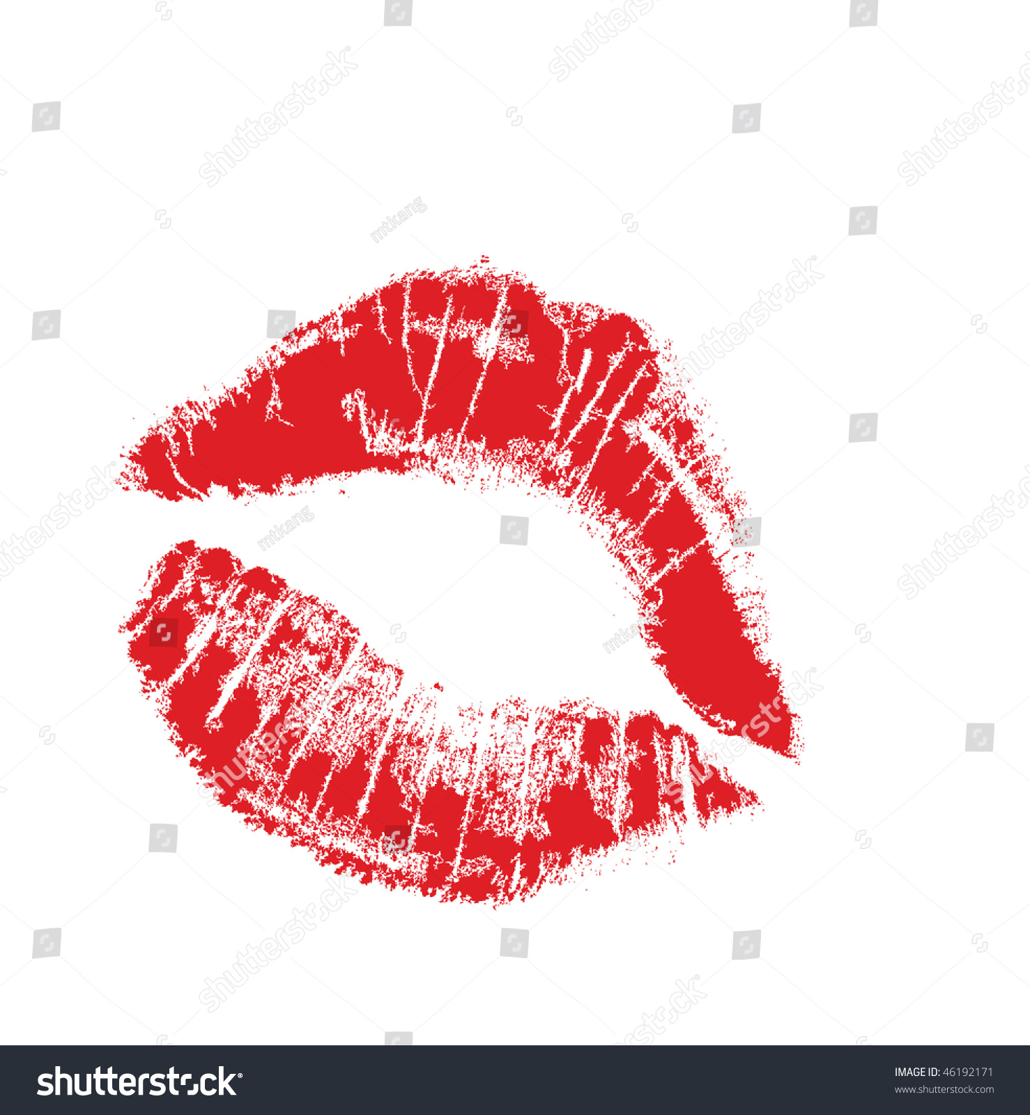 Lips Mark, Realistic Looking In Vector Form, Carefully Transferred ...