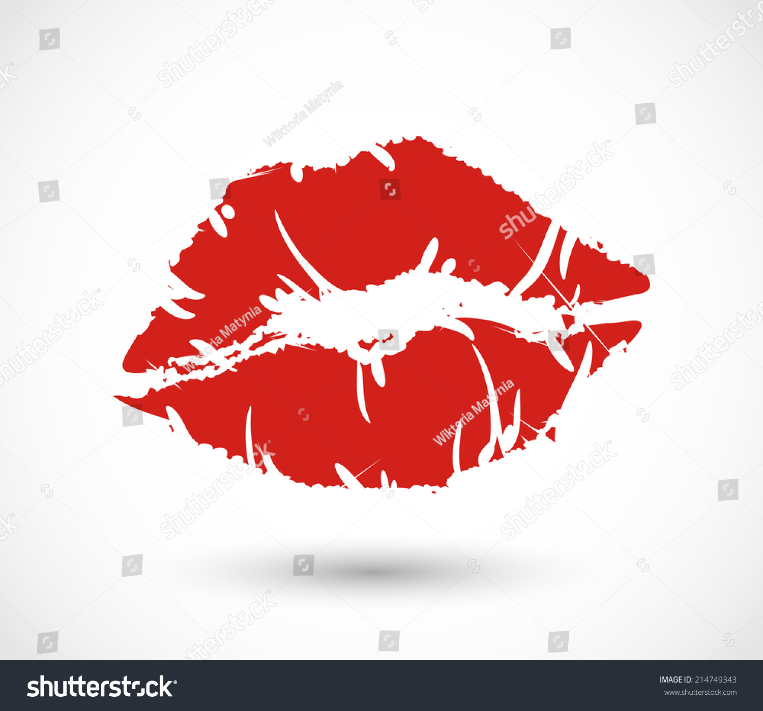 Lips Print Vector - 214749343 : Shutterstock