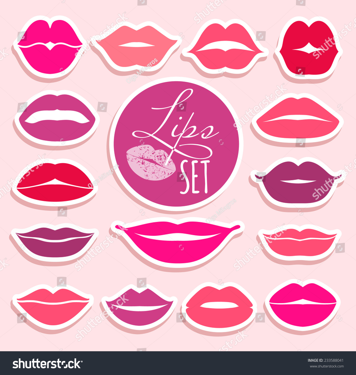 Lips Set. Design Element. Stock Vector Illustration 233588041 ...