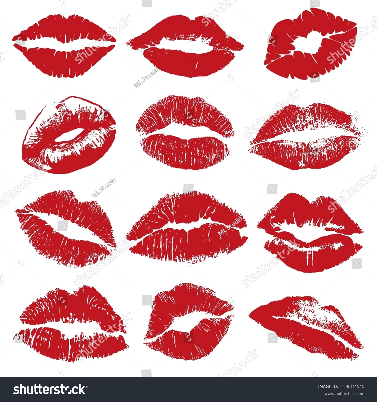 Lipstick Kiss Print Isolated Red Isolated Stock Vector Royalty Free 2159874545 Shutterstock 1918