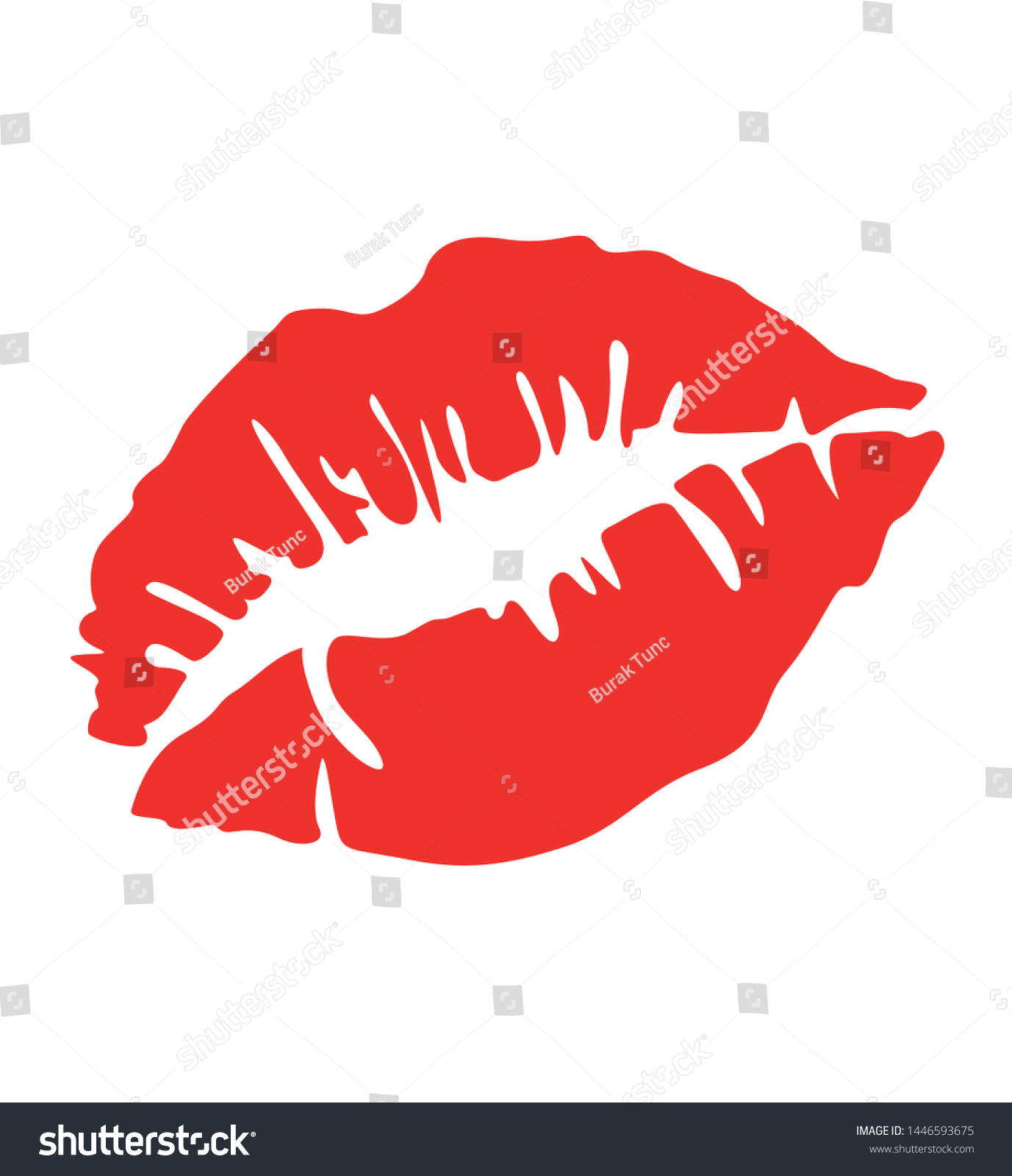 Lipstick Kiss Print Isolated Vector Set Stock Vector Royalty Free 1446593675 Shutterstock 3595