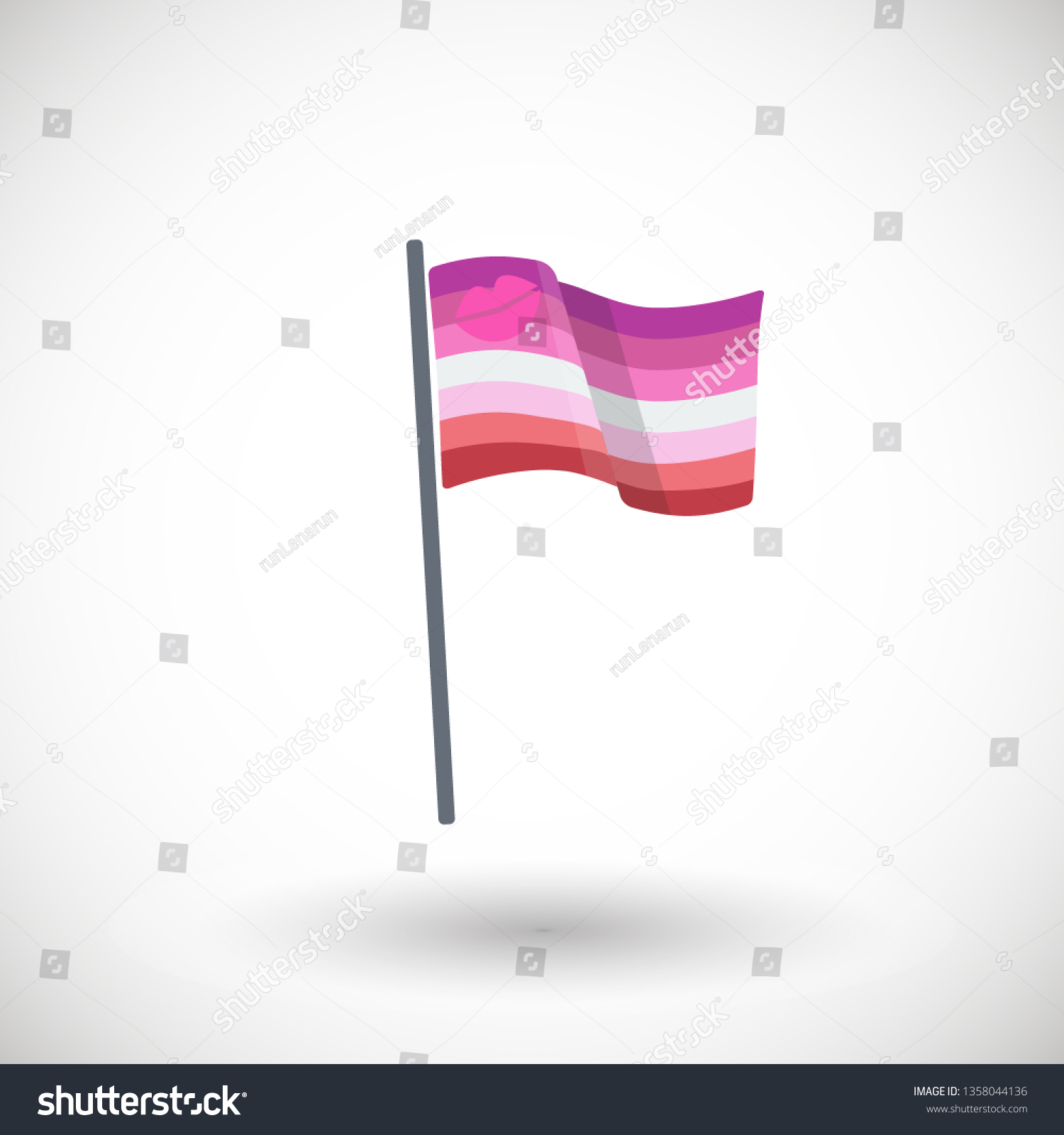 Lipstick Lesbian Pride Flag Icon Flag Stock Vector (Royalty Free ...