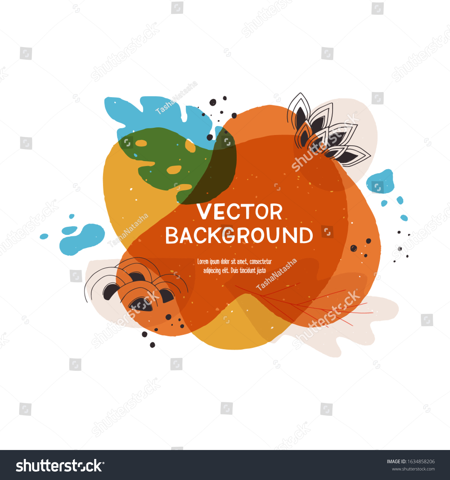 Liquid Blobs Layout Hand Drawn Elements Stock Vector Royalty Free