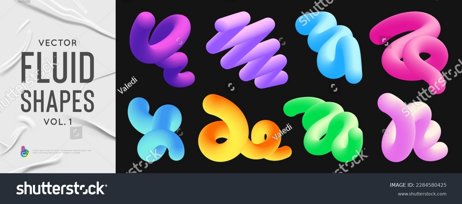 SVG of Liquid color shapes for posters, illustrations or backgrounds.  Trendy vivid colorful gradient elements vol one. Colorful vector forms, vibrant waves, brush blend strokes. svg