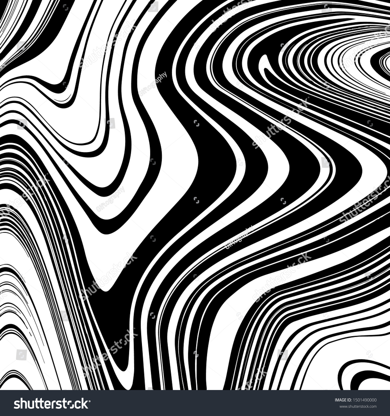 Liquify Effect Background Black White Colors Stock Vector (Royalty Free ...