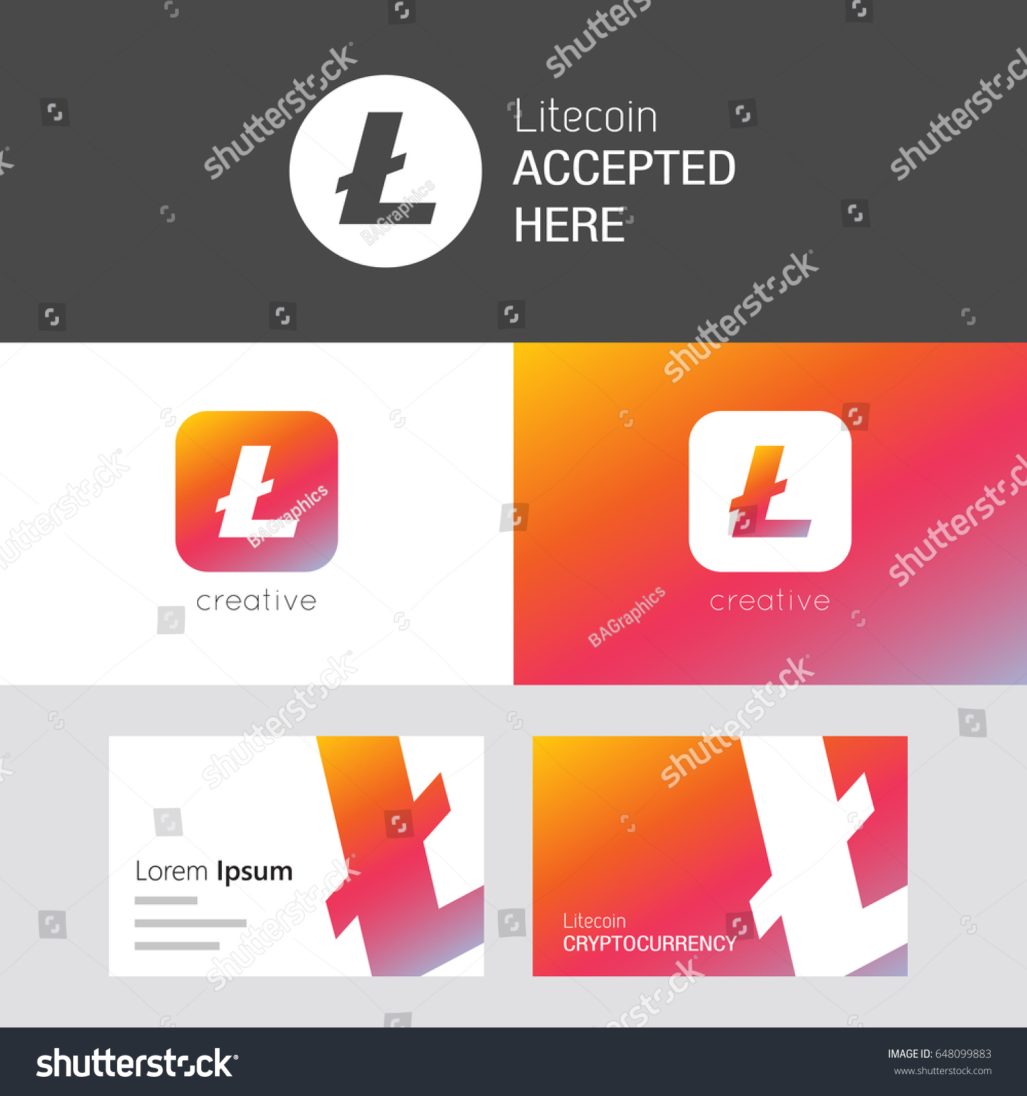 SVG of Litecoin vector set. Useful as brand logo, app icon or business card. Compatible with PNG, AI, CDR, JPG, SVG, PDF, ICO or EPS formats. svg
