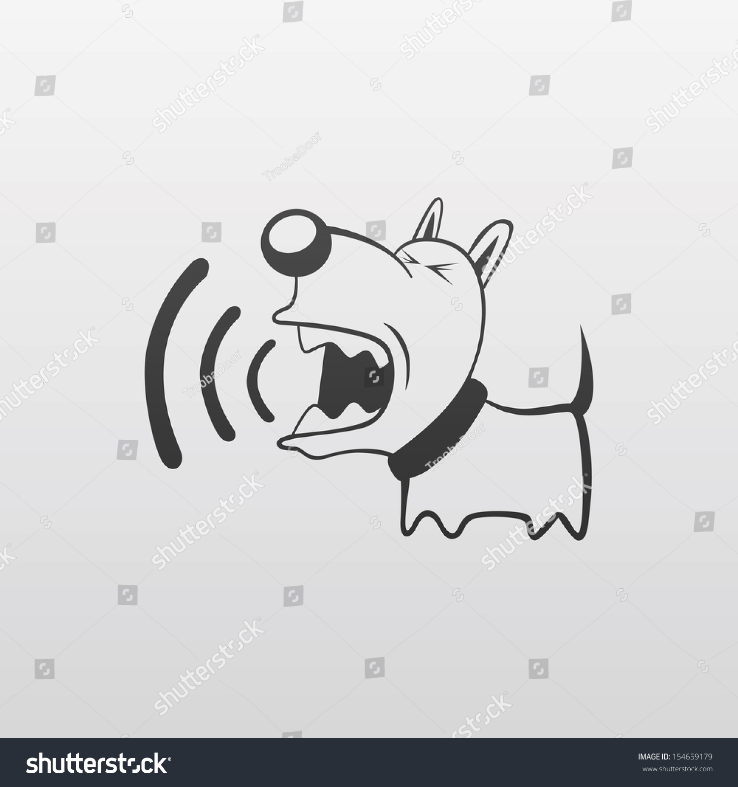 Little Angry Dog Barks Stock Vector Illustration 154659179 : Shutterstock
