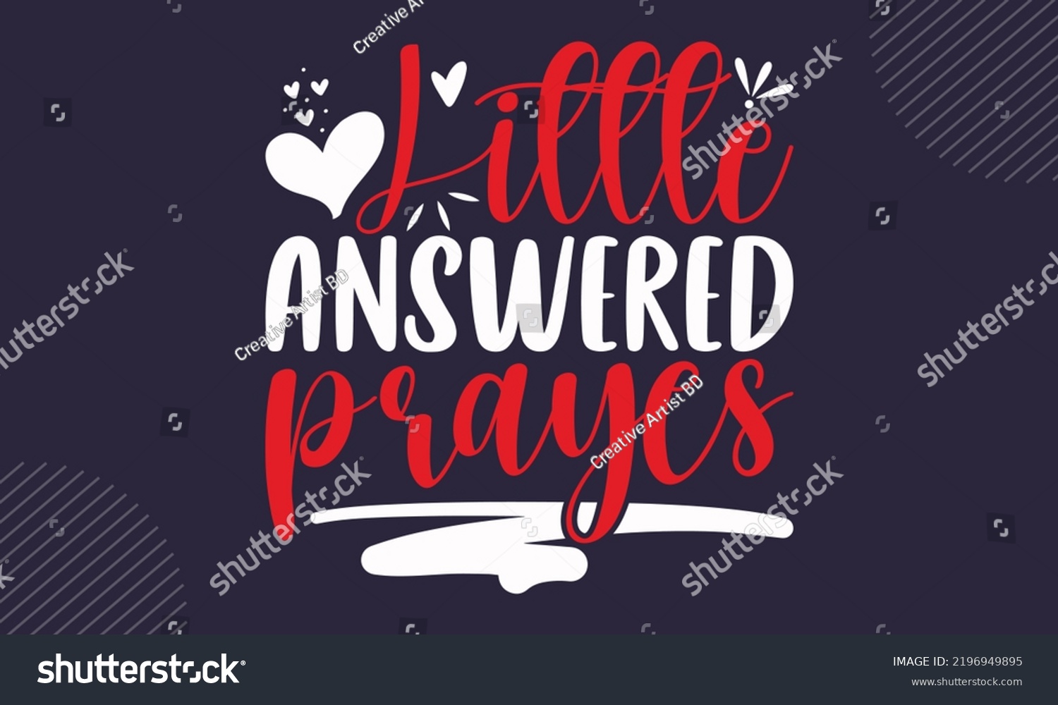 SVG of Little Answered Prayes - Baby T shirt Design, Hand drawn lettering and calligraphy, Svg Files for Cricut, Instant Download, Illustration for prints on bags, posters svg